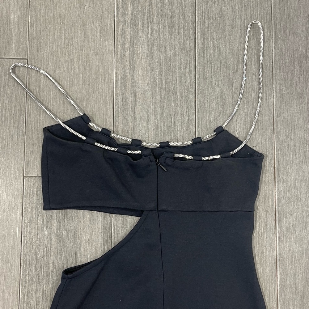 Lovers Friends Charlotte Midi Dress Black XS Crystal Cutout Cocktail Revolve - Picture 11 of 16